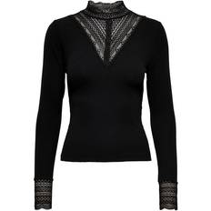 Only Tilde L/S High Neck Lace Top Jrs - Noos