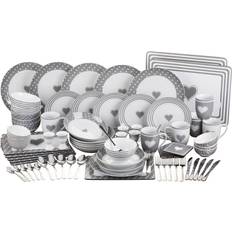 Dinner Sets Waterside Grey Heart Combo Dinner Set 80pcs