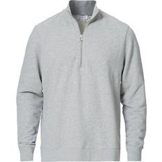 Sunspel Quarter Zip Knit Men's Half Zip Grey Melange