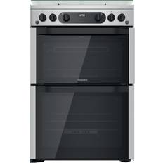 Silver gas cooker 60cm Hotpoint HDM67G0CCX/UK Silver, Black, Stainless Steel