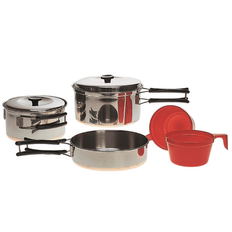 Mil-Tec Set gamelles cuisine acier inoxydable casserole poele tasse