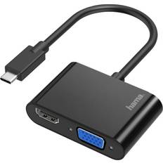 Vga till hdmi adapter Hama USB C-VGA/HDMI M-F Adapter