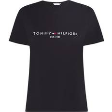 Tommy Hilfiger Maniche Corte Donna Heritage Scollo Rotondo T-Shirt - Black