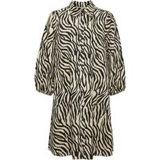 Part Two Kjoler Part Two Eleina Shirt Dress - Cement Zebra Print