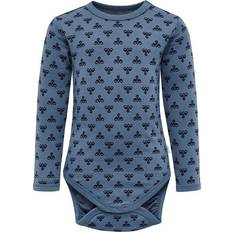 Polyamide Bodys Barnkläder Hummel Bambo Body L/S - China Blue (212451-8252)