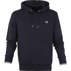 Fred Perry Men Jumpers Fred Perry Tipped Hooded Sweatshirt - Navy