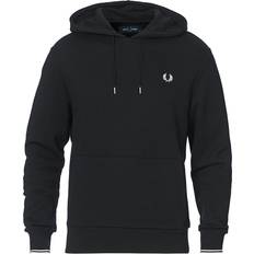 Fred Perry Men Jumpers Fred Perry Tipped Hooded Sweatshirt - Black