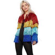 Smiffys Fever Tinsel Festival Jacket Rainbow