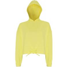 Tridri Women's Cropped Oversize Hoodie - Lemon