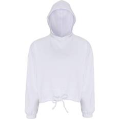 Cropped Jumpers Tridri Women's Cropped Oversize Hoodie - White