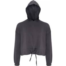 Tridri Women's Cropped Oversize Hoodie - Charcoal