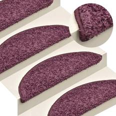 Alto Pelo Alfombras de escalera vidaXL 322384 15-pack Morado cm