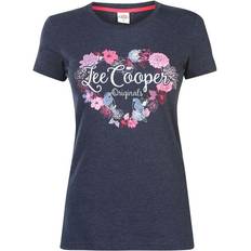 Ladies navy tops Lee Cooper Classic T-shirt Ladies - Navy Marl