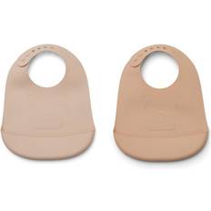 Liewood Ruokalaput Liewood 2-Pack Tilda Embossed Bibs Mr Bear/Golden Caramel/Sandy One Size Cream