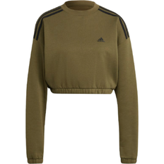 adidas Women Hyperglam Crop Crew Sweatshirt - Focus Olive