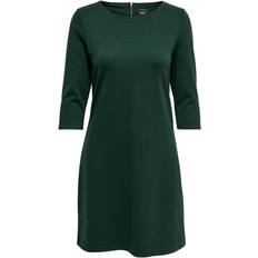 Only Robe Courte Col Rond Manches 3/4 - Vert