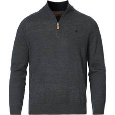 Morris John Merino Half Zip - Dark Gray