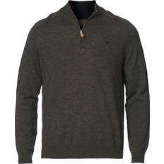 Morris John Merino Half Zip Dark Brown