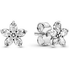 Pandora Örhängen Pandora Sparkling Flower Stud Earrings - Silver/Transparent