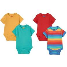 Short Sleeve Bodysuits Frugi Over The 4 Pack - Rainbow