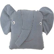 OYOY Denim Coussin Pour Enfants Erik Elephant Bleu 5.5x17.3"