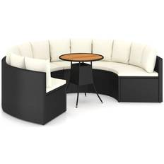 Rund Loungeset Utemöbler vidaXL 3064888 Loungeset, 1 Bord inkl. 6 Soffor