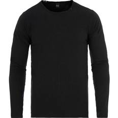 Replay Long Sleeved Raw Cut T-shirt - Black