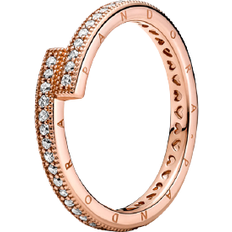 Pandora Sparkling Overlapping Ring - Rose Gold/Transparent