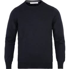 Gran sasso Merino Fashion Fit Crew Neck Pullover - Navy