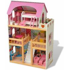 Legno Bambole e Case delle Bambole vidaXL 3 Storey Wooden Dollhouse