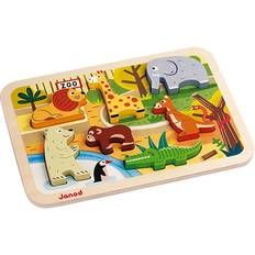 Animals 3D-Jigsaw Puzzles Janod Chunky Puzzle Zoo 7 Pieces