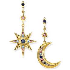 Thomas Sabo Royalty Star and Moon Earrings - Gold/Multicolours