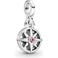 Pandora My Compass Micro Dangle Charm - Silver/Pink