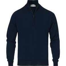 John Smedley Barrow Extra Fine Merino Half Zip - Orion Green