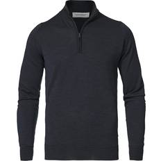 Merino extra fine John Smedley Barrow Extra Fine Merino Half Zip - Hepburn Smoke