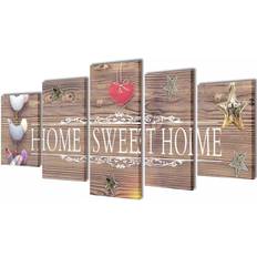 Bruin Wanddecoraties vidaXL Home Sweet Home