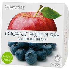 Kosher Torkade frukter & Bär Clearspring Organic Fruit Purée Apple & Blueberry 100g 2st 2pack