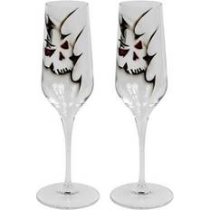 Glas dödskalle kökstillbehör Nybro Crystal Memento Mori Dödskalle Champagneglas 23cl 2st