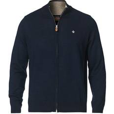 Morris Merino Zip Cardigan - Navy