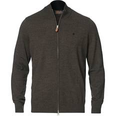 Morris Merino Zip Cardigan - Brown