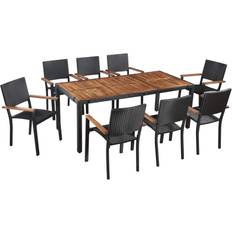 vidaXL 43936 Patio Dining Set, 1 Table incl. 8 Chairs