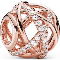 Pandora Sparkling & Polished Lines Charm - Rose Gold/Transparent