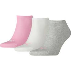 Puma Dame Sokker Puma Unisex Plain Sneaker Trainer Socks 3 pack - Prism Pink