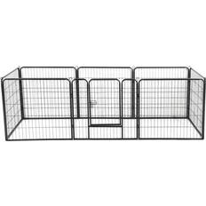 vidaXL Dog Kennel 16 Panels Stee