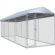 vidaXL Outdoor Dog Kennel with Roo