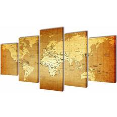 Gul Vægdekorationer vidaXL World Map Vægdekorationer 100x50cm