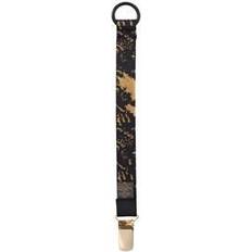 Negro Sujetachupetes Bjällra of Sweden Pacifier Clip pinza para el chupete Black Golden 1 ud