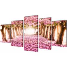 Pink Vægdekorationer vidaXL Cherry Blossoms, Vægdekorationer 200x100cm