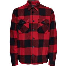 Only & Sons Checked Shirt - Red/Fiery Red