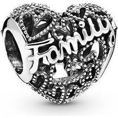 Plata Amuletos y Colgantes Pandora Family Heart Charm - Silver